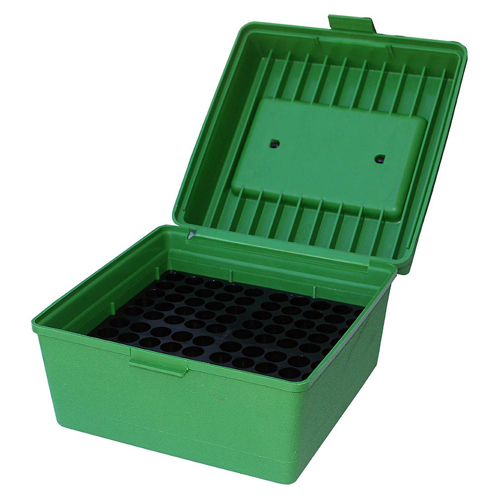 MTM R100MAG10 Deluxe Ammo Box 100 Rounds  .223/10.7565 Ultra Mag (Green)