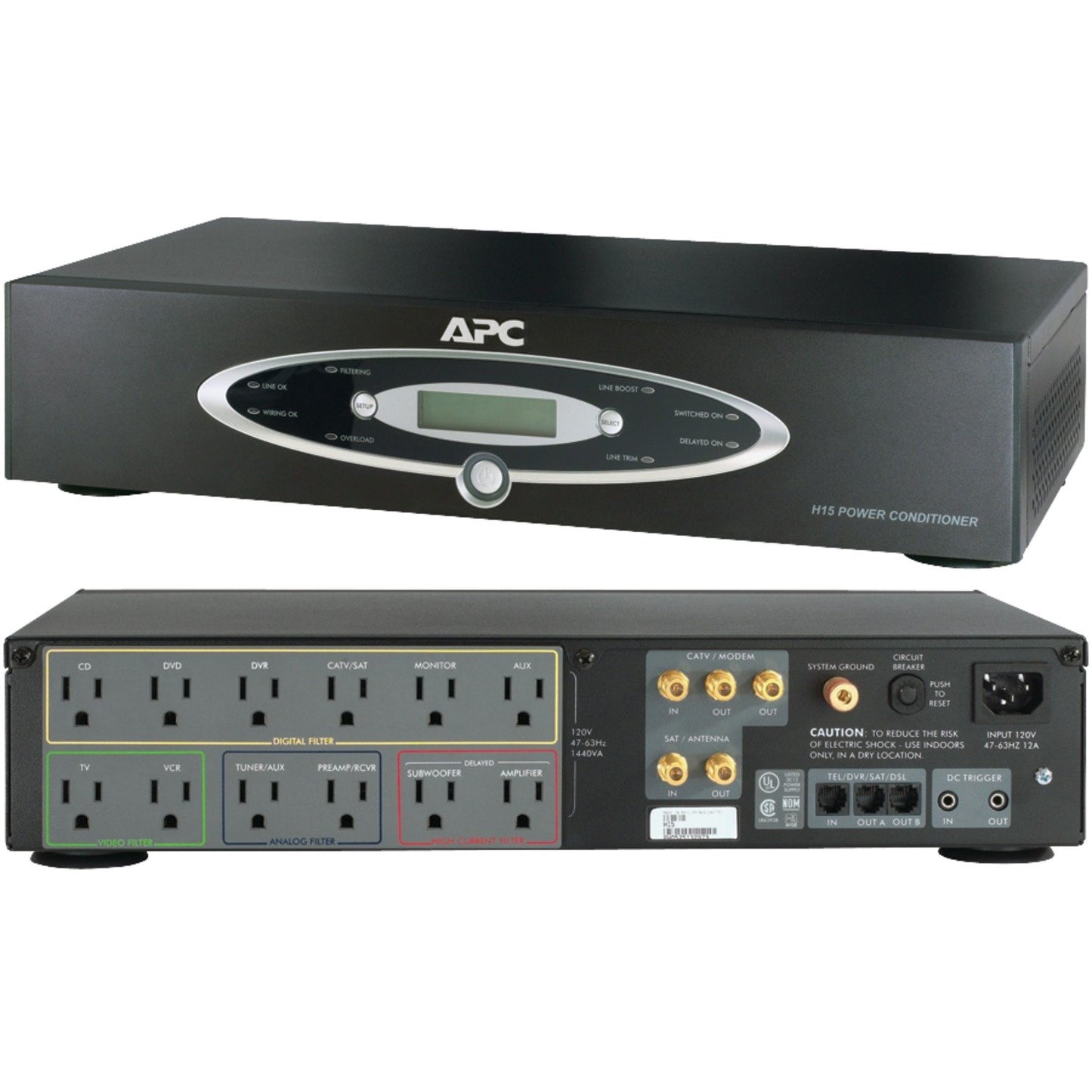 Apc H15BLK 12-Outlet H-Type Rack-Mountable Power Conditioner