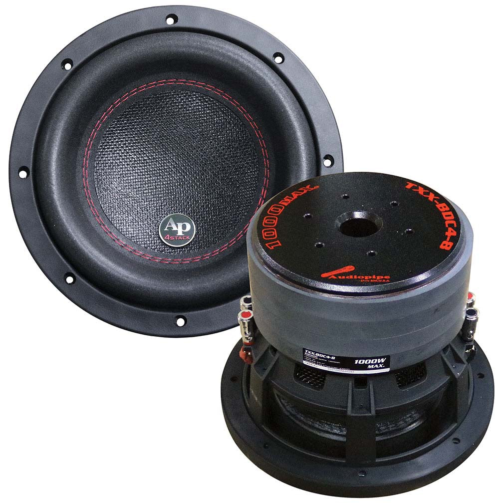 Audiopipe TXXBDC48 8" Woofer 500W RMS/1000W Max Dual 4 Ohm Voice Coils
