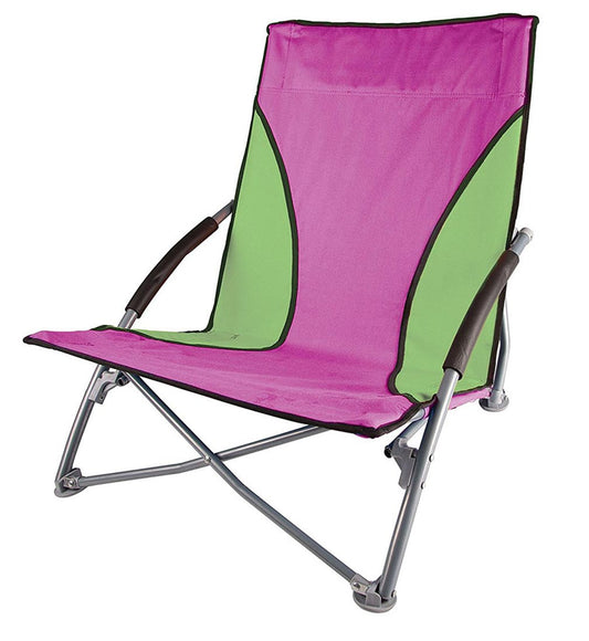 Stansport G1130 Low-Profile Fold-Up Chair - Purple/Green