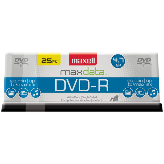 Maxell 638010 4.7GB 120-Minute DVD-Rs (25-ct Spindle)