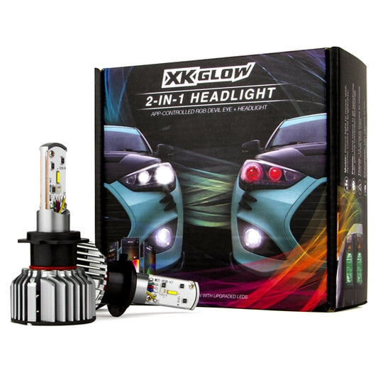 XKGlow XK045003HB3 2 in 1 Replacement Bulb  LED Headlight and RGB Devil Eye