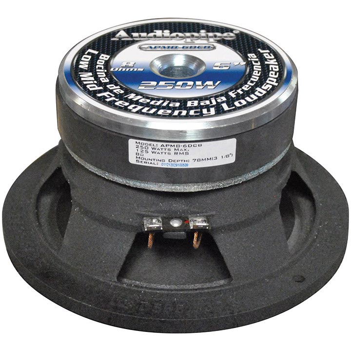New Audiopipe APMB-6DCB 6" 250W Low Mid Frequency Car Audio Loudspeaker Speaker
