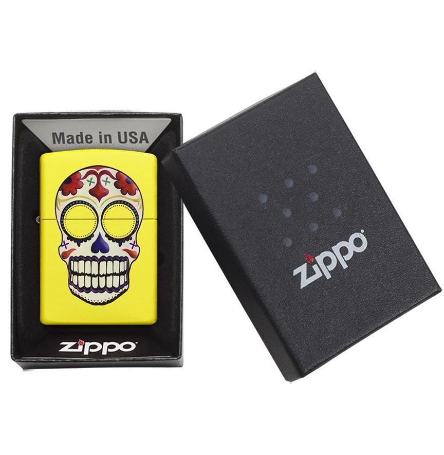 Zippo 24894 Windproof Lighter Day of the Dead, Neon Yellow Finish