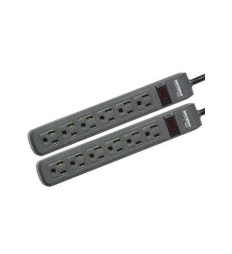 Minuteman ups MMS362P 2 Pack Power Strips With 3ft Cord, 241j
