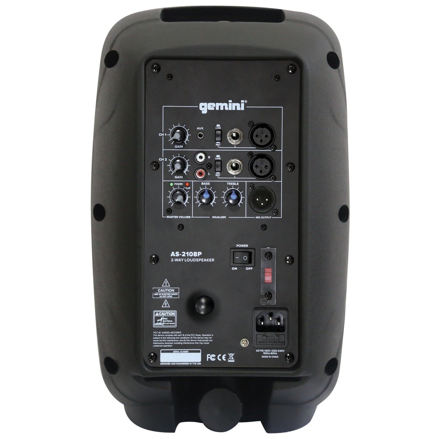 Gemini AS-2108P 500-Watt Active 8-Inch Loudspeaker
