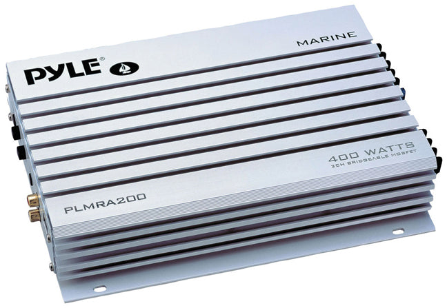 Pyle PLMRA200 400 Watt Bridgeable 2 Channel Waterproof Marine/Car Amplifier