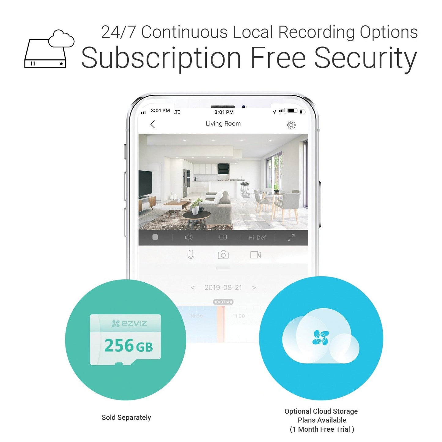 Ezviz EZLC1C1F2WHL28 LC1C Smart Floodlight, 1080p Wi-Fi Camera, and Alarm System