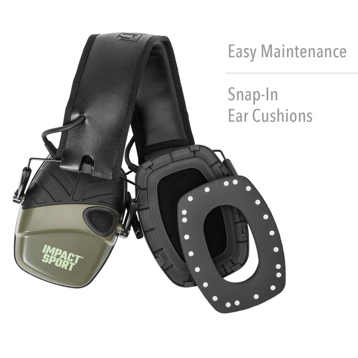 Howard Leight R01526 Impact Sport Electronic Earmuff OD Green Color