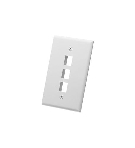 Icc IC107LF3WH Faceplate, Oversized, 3-port, White