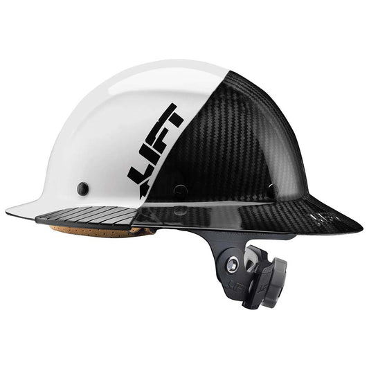 Lift Safety HDF50C19WC Dax Carbon Fiber Full Brim 50-50 White/Black
