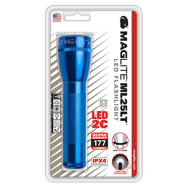 Maglite ML25LT LED 2-Cell C Flashlight, Blue