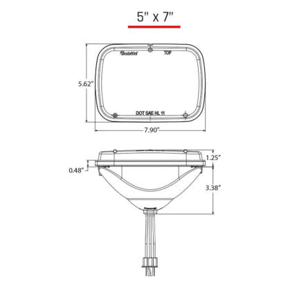 Rigid 55003 Industries 5 x 7" LED Headlight (Pair)