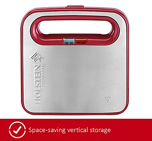Holstein Housewares HH09125003R 2 Section Grilled Sandwich Maker Red