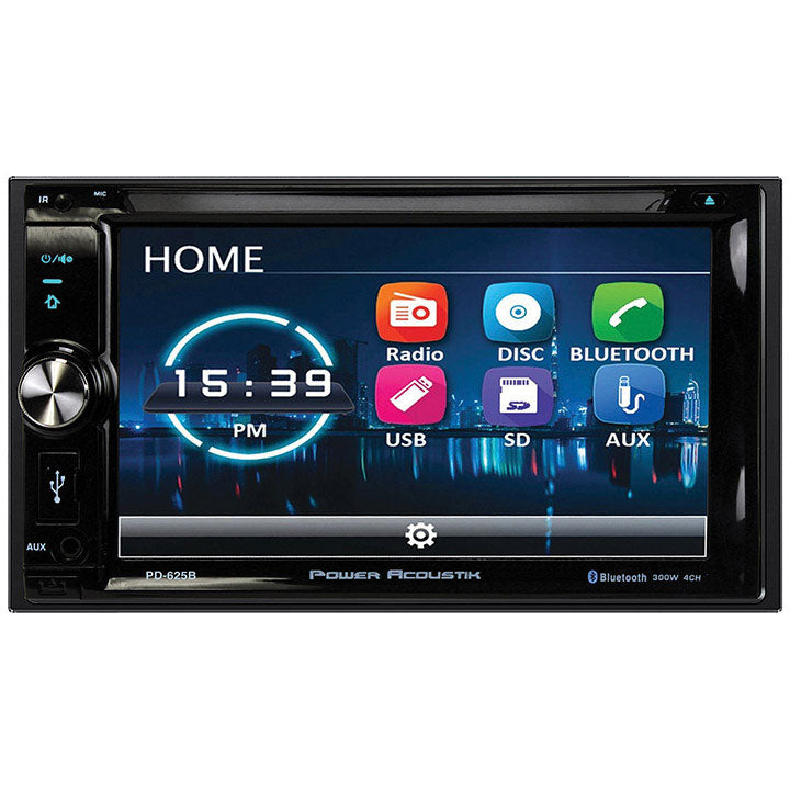 Power Acoustik PD625B 6.2" Double Din Receiver with Bluetooth