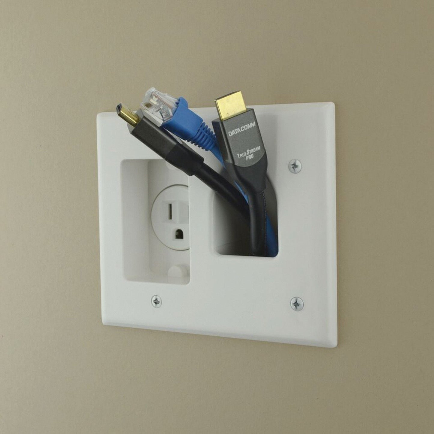 Datacomm Electronics 50-3323-WH-KIT Flat Panel TV Cable Organizer Kit