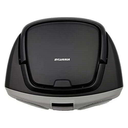 Sylvania SRCD243 Portable CD Player with AM/FM Radio Silver Boombox