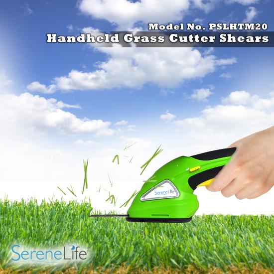 SereneLife PSLHTM20 Cordless Handheld Grass Cutter Shears Electric Hedge Trimmer