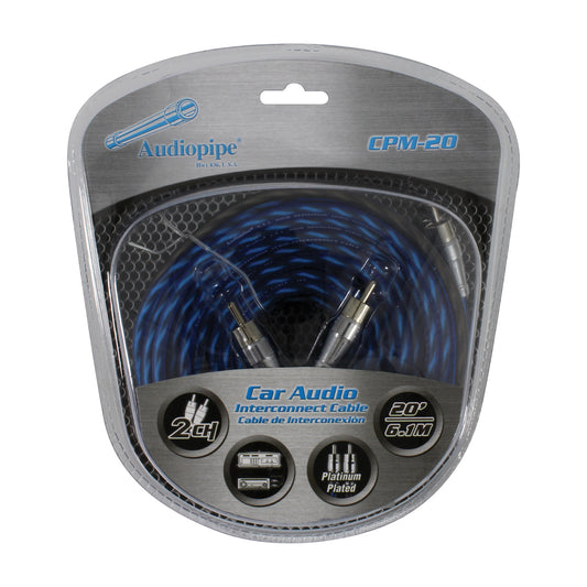 Audiopipe CPM20 Platinum Plated Interconnect Cable 20ft