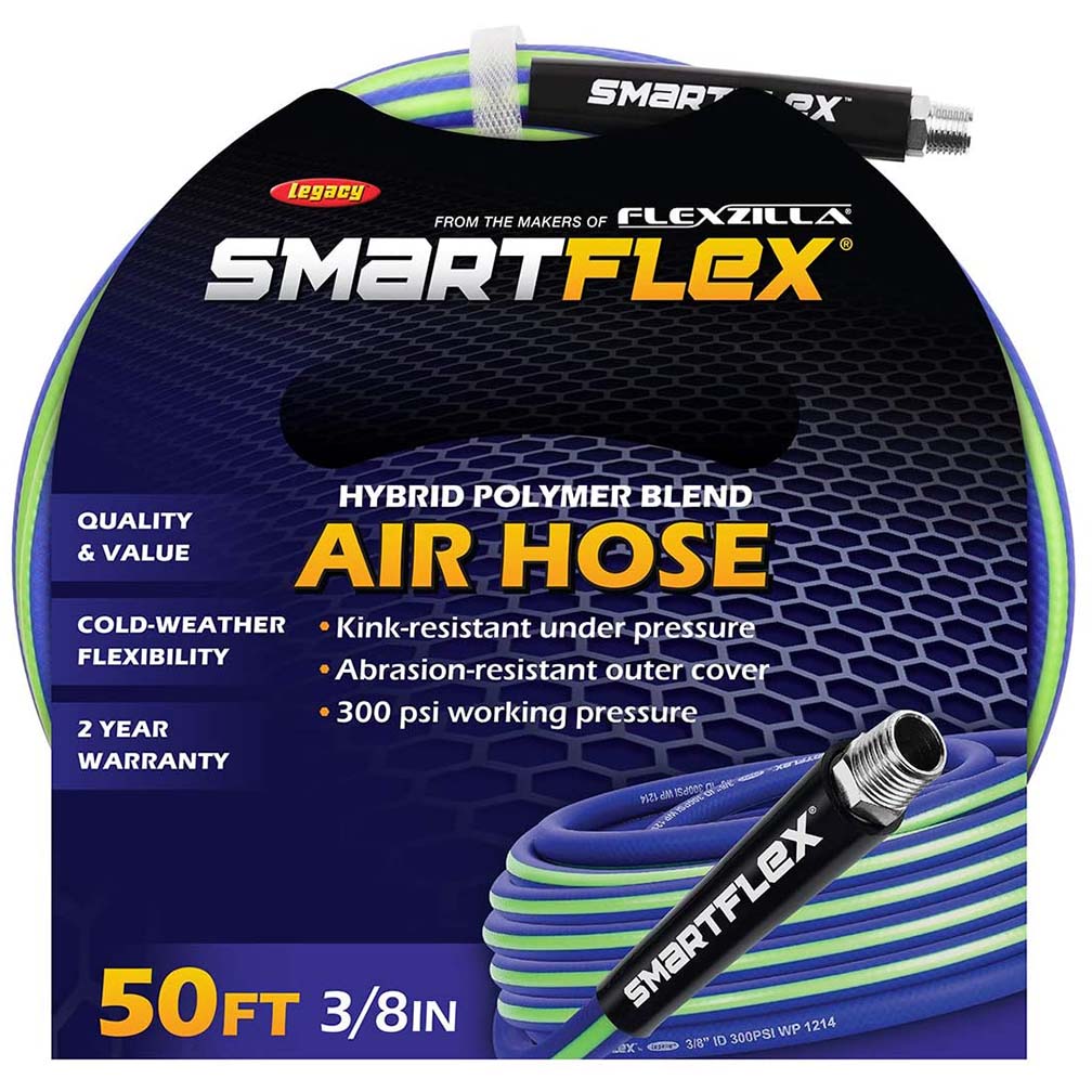 SmartFlex HSF3850BL2 Air Hose 3/8in x 50ft with 1/4in MNPT Fittings
