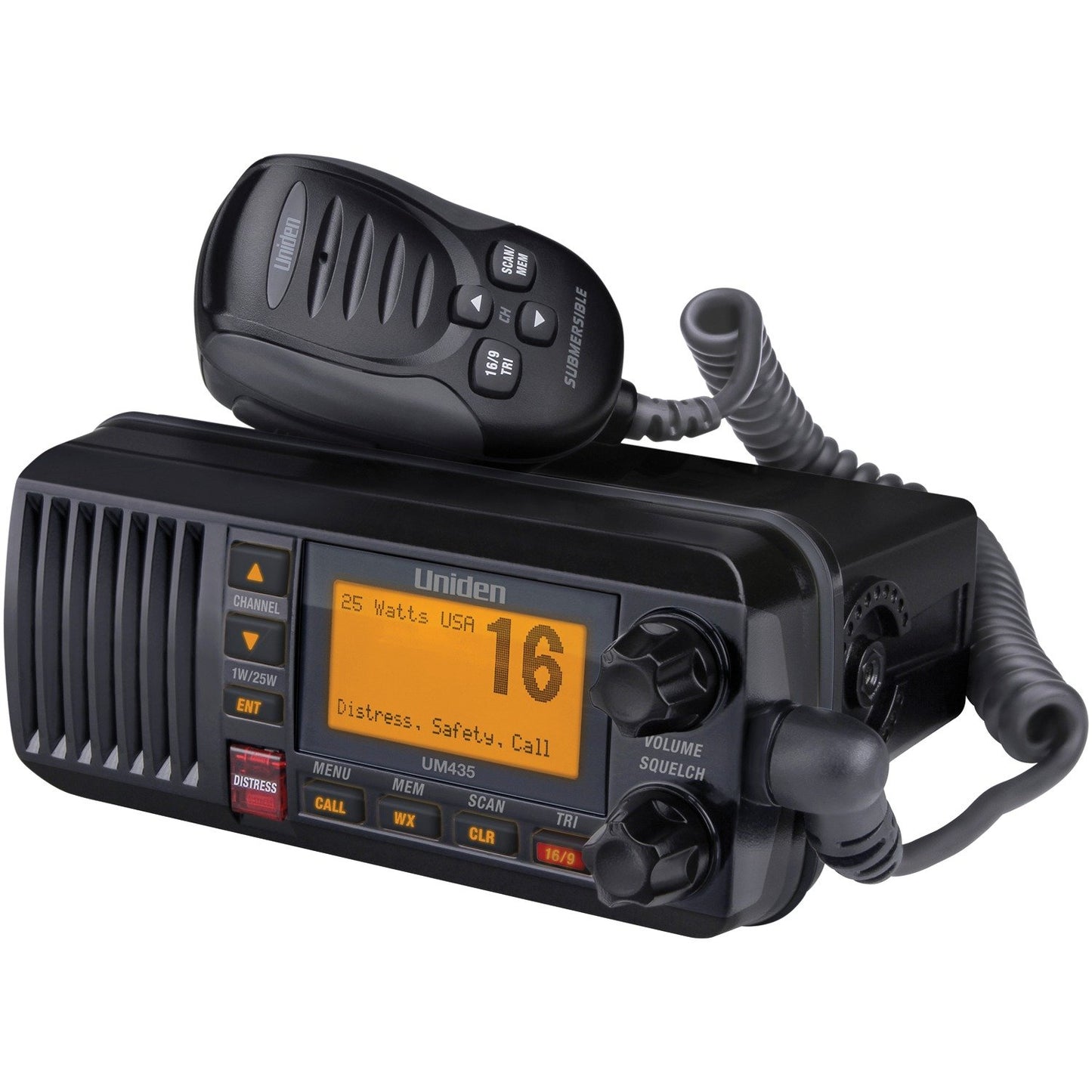 UNIDEN UNNUM385BK 25-Watt Fixed-Mount Marine Radio with DSC (Black)