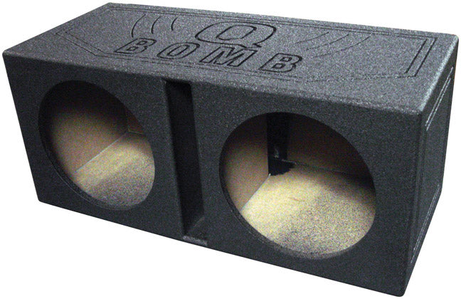 Q Power QBOMB12V Dual 12-Inch Vented Speaker Box with Durable Bed Liner Spray