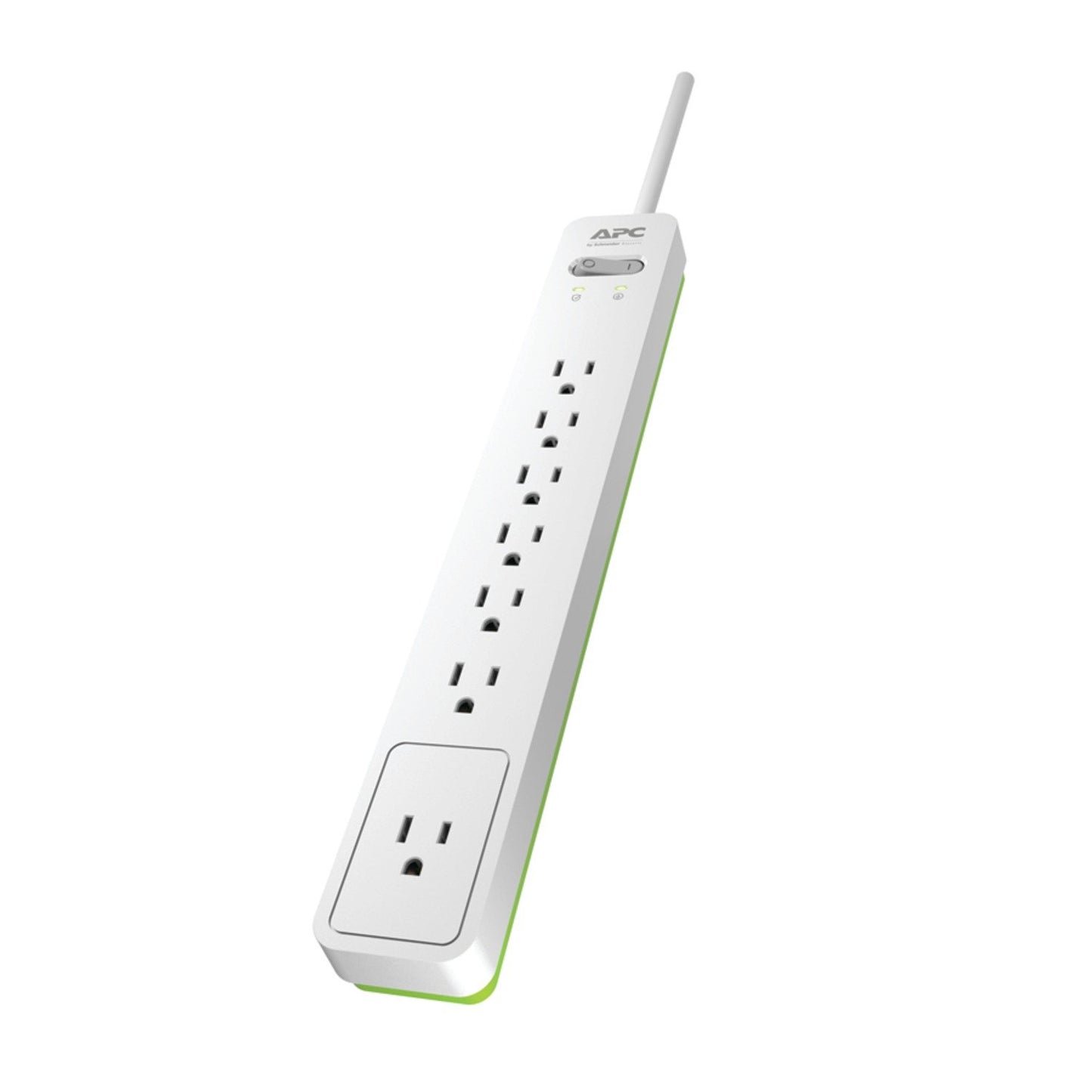 APC PE76W 7-Outlet SurgeArrest® Surge Protector, 6ft Cord (White)