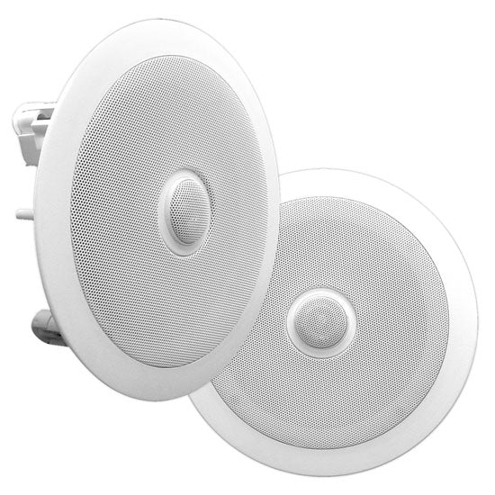 In-Wall / Ceiling Dual 8" Speaker System (8) White 300 Watt MP3 Radio