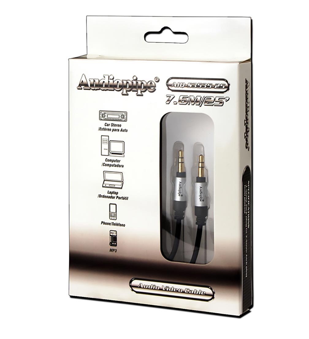 Audiopipe AIQS353525 25ft 3.5mm to 3.5mm Jack Plug