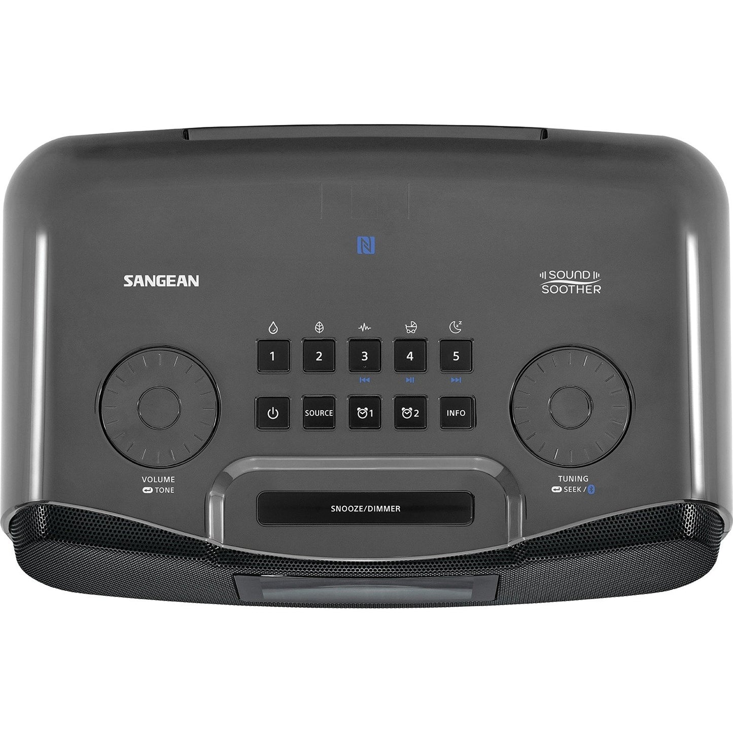 SANGEAN SNGRCR30 RCR-30 AM/FM Clock Radio with Bluetooth and Sound Soother