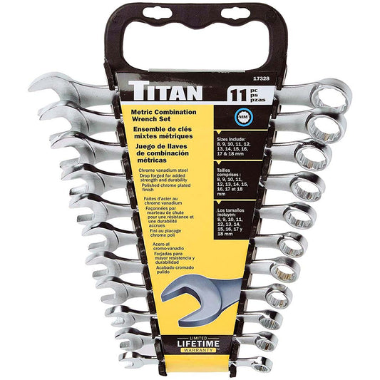 Titan 17328 Metric Raised Panel Combination Wrench Set  11 Piece Set