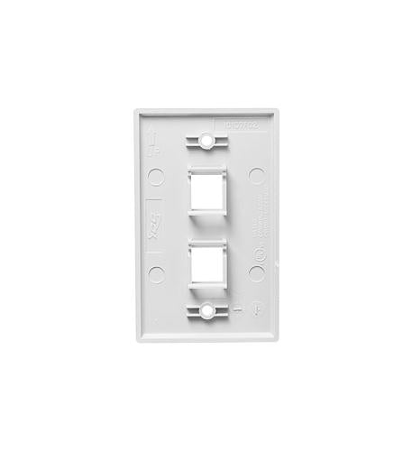 Icc IC107F2CWH Faceplate, Flat,1-gang,2-port, 25pk, Wh