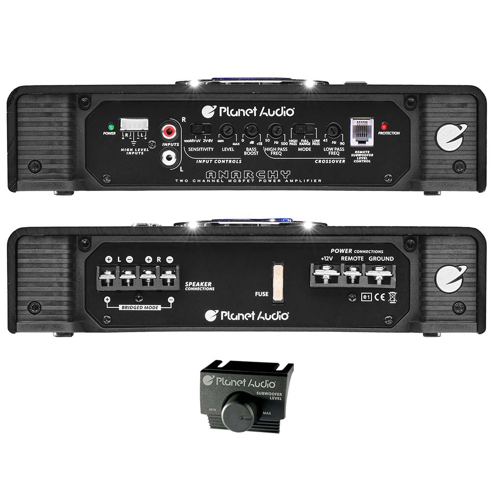 Planet Audio AC10002 2 Channel Amplifier, 1000W MAX
