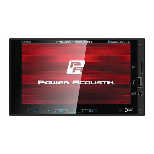 Power Acoustik PL622HB 6.2" DDIN MECHLESS Fixed Touchscreen Receiver w/BT Remote
