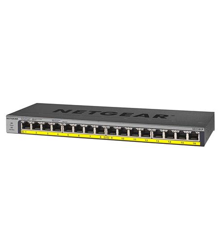 Netgear GS116LP-100NAS 16-port Poe/poe+ Gigabit Ethernet Unmgd.
