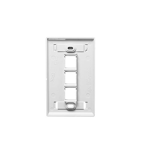Icc IC107S03WH Faceplate, Id, 1-gang, 3-port, White