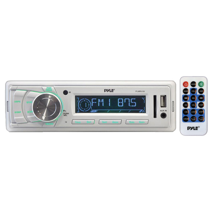 Pyle PLMR89WW Marine Receiver AM/FM/MP3/USB/Weatherband White Mechless