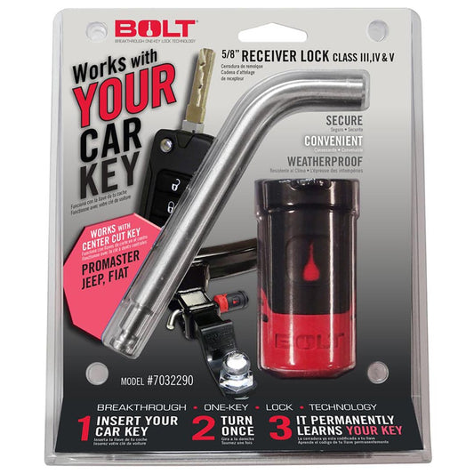 Bolt 7032290 5/8" Receiver Lock for Select Jeep Vehicles  Center Cut Application