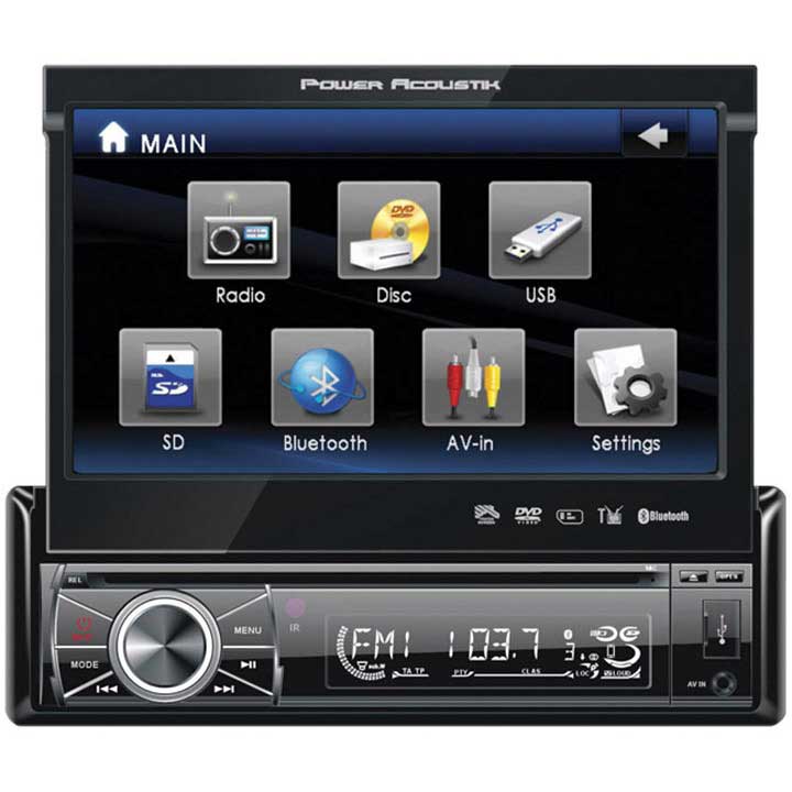 Power Acoustik PTID8920B 7" Motorized Fiip-out Monitor Bluetooth