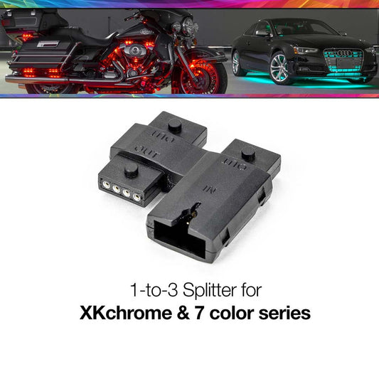 XKGLOW XK4PSPLIT 1-to-3  4pin Splitter for XKchrome & 7 Color Series