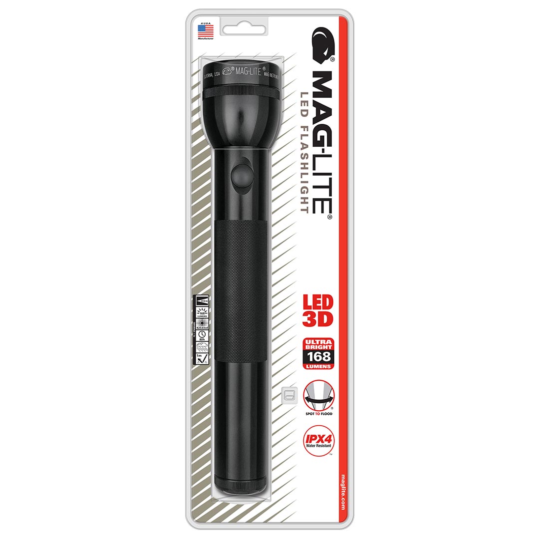MAGLITE ST3D015 LED 3-Cell D Flashlight, Black