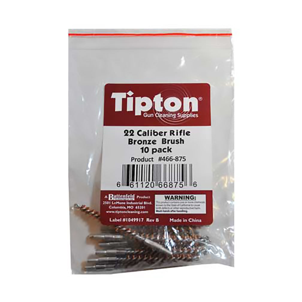 Tipton 466875 Rifle Bronze Bore Brush 22 Caliber (Bag of 10)