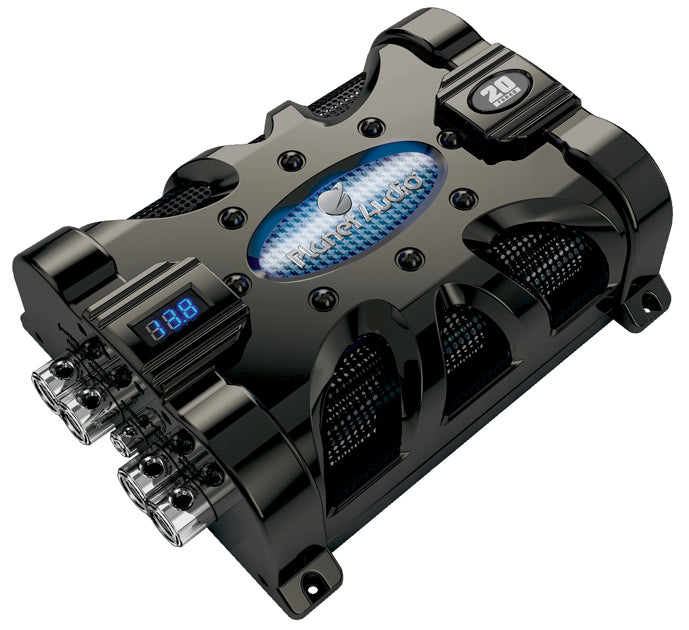 Planet Audio PC20F 20 Farad Capacitor w/ Voltage Display Blue Illumination