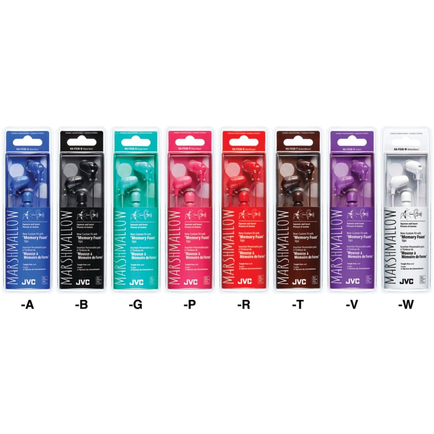 JVC HAFX38B Marshmallow® Inner-Ear Headphones (Black)