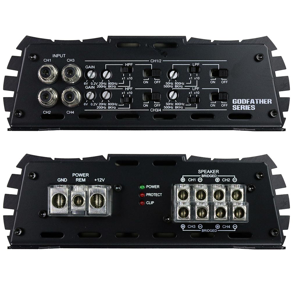 American Bass GF2004D 4 Channel Amplifier, 720 Watts RMS