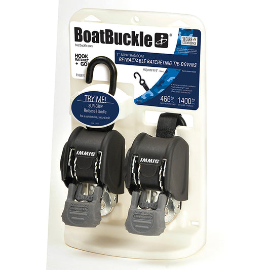 BoatBuckle F106877 Mini Retractable Transom Tie-Downs (Pair)