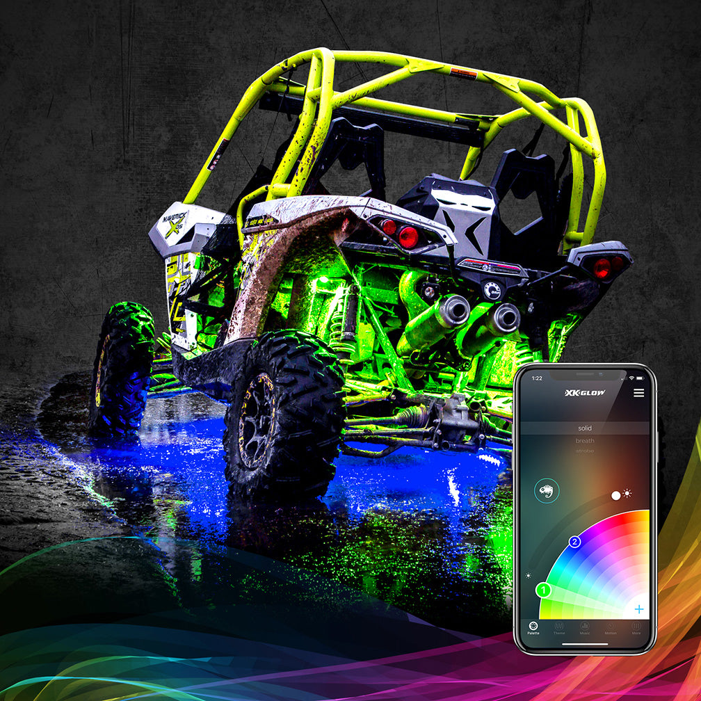 XKGlow XKROCKADV 8 Piece RGB Rock Light Kit with Advanced Phone App Control
