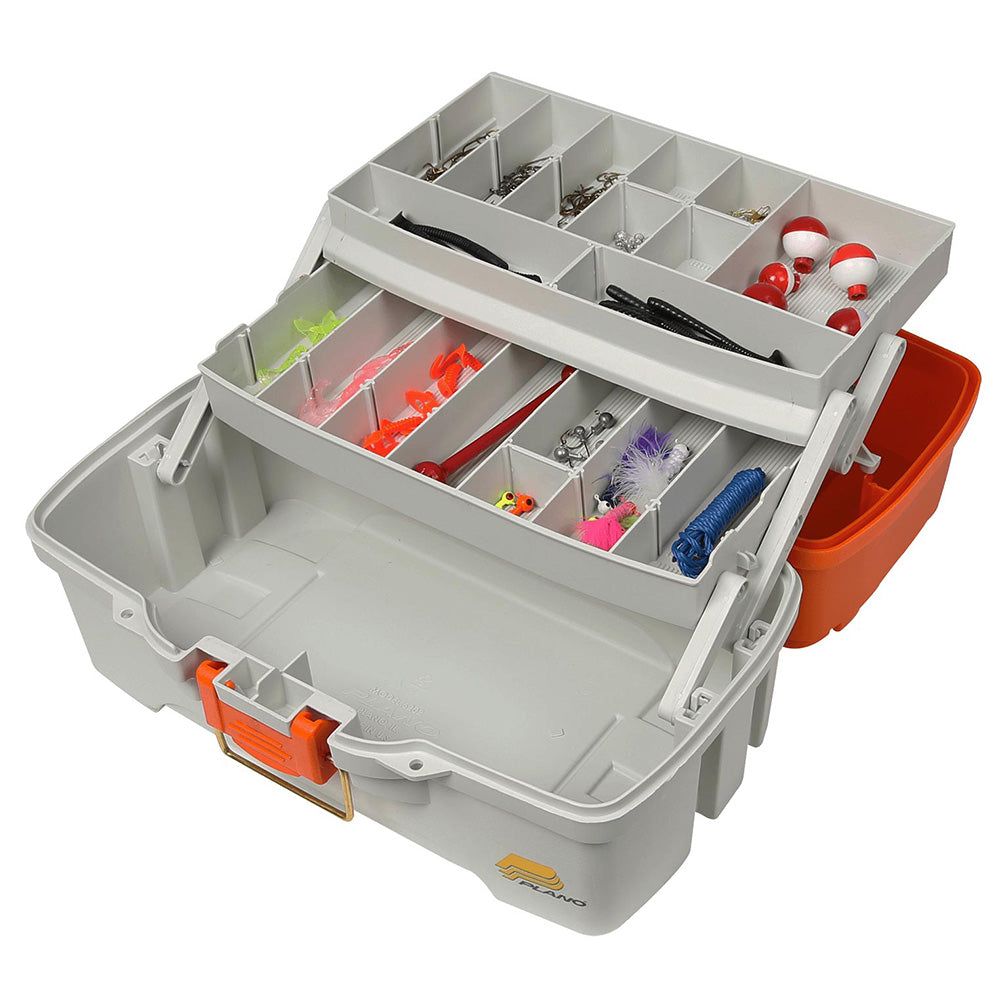 Plano 620210 Lets Fish 2-Tray Box Orange/Tan
