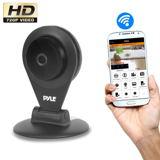 Pyle PIPCAMHD22BK Black Wireless HD Video Security Surveillance Camera