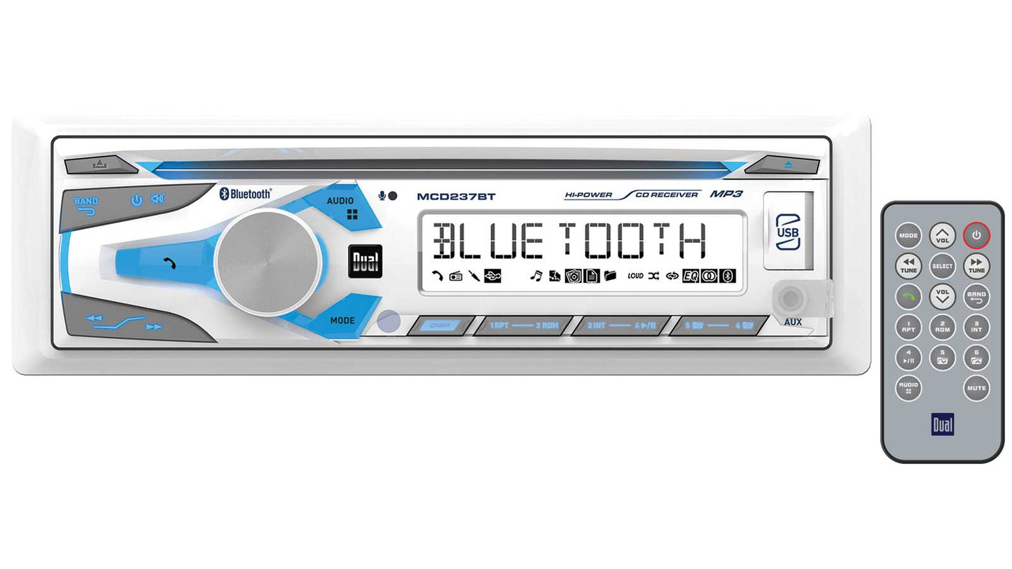 Dual MCD237BT CD Detach 50Wx4 USB 1A 10 Character White LCD Bluetooth